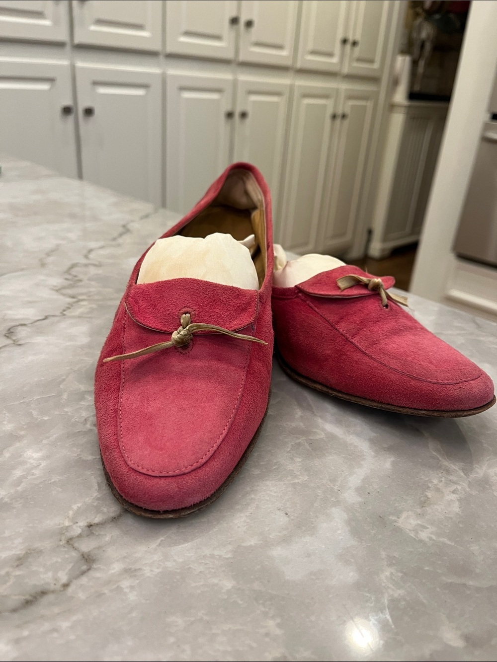 J. crew Fushia Suede Flats size 8